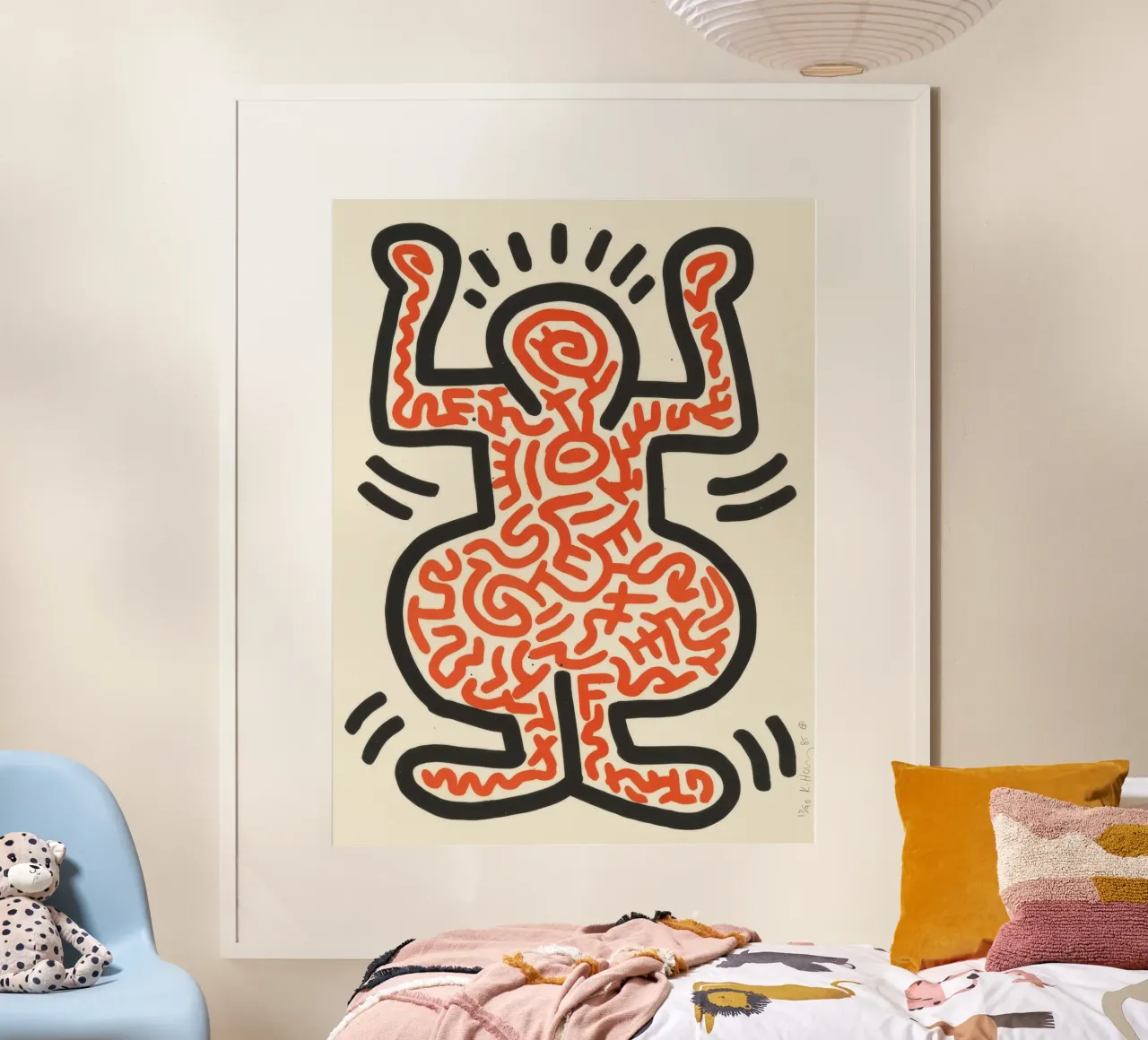 Keith Haring Ludo Radiant Figure Pop Art poster con telaio in legno da ClubArt