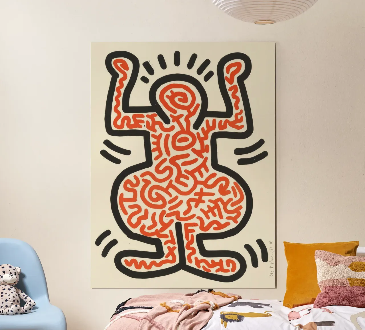 Keith Haring Ludo Radiant Figure Pop Art poster con telaio in legno da ClubArt