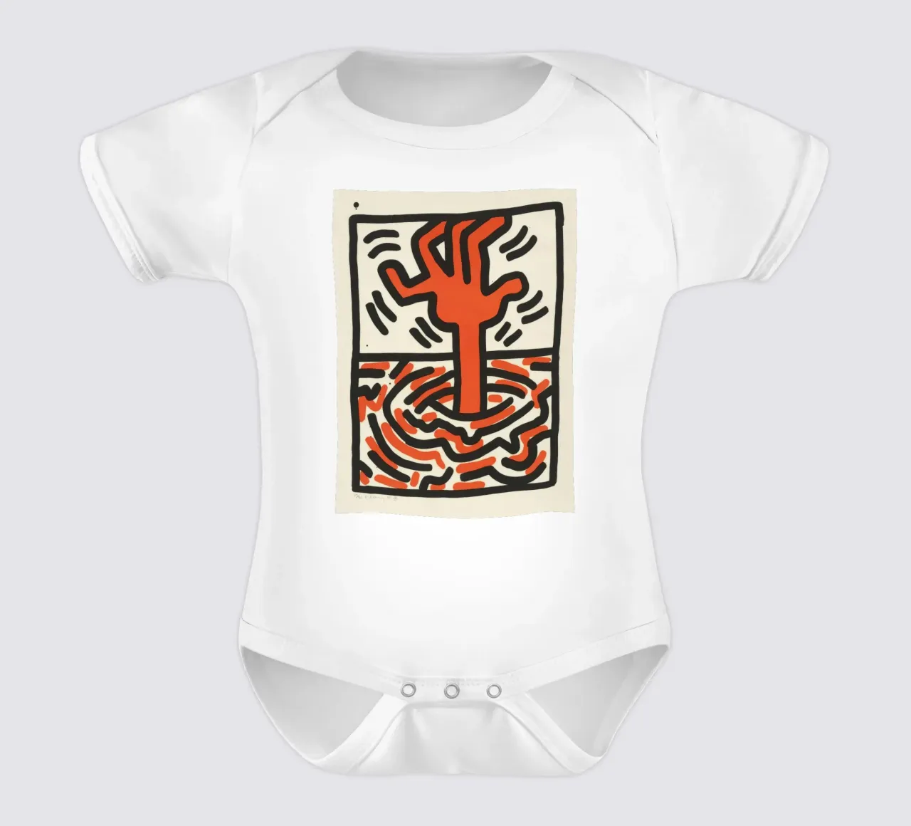 Keith Haring Ludo abstracte pop-art babyrompertje korte mouwen van ClubArt