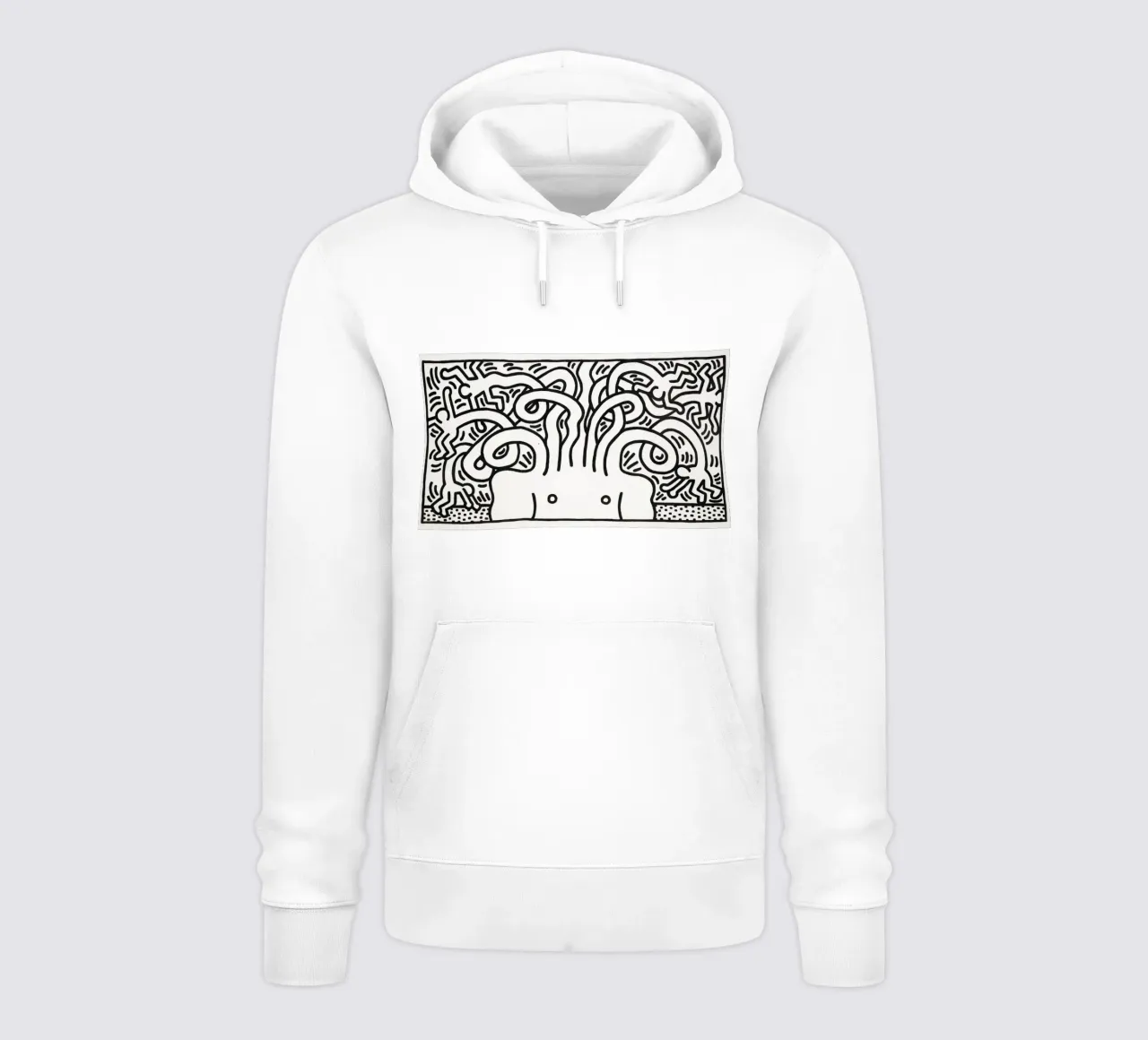 Stampa pop di Keith Haring Medusa Head felpa con cappuccio da ClubArt