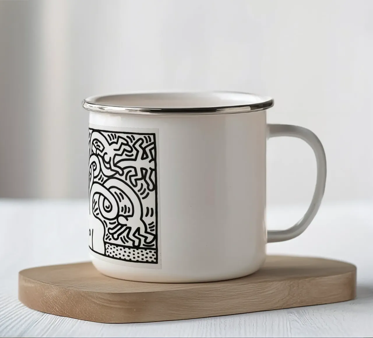 Stampa pop di Keith Haring Medusa Head tazza in smalto da ClubArt