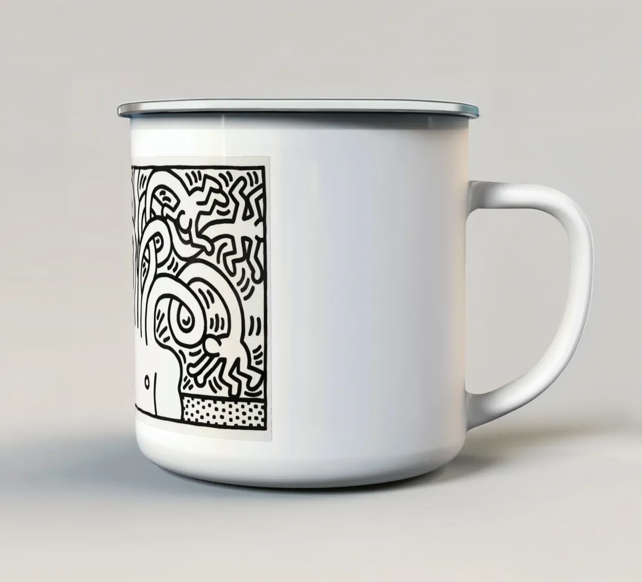 Stampa pop di Keith Haring Medusa Head tazza in smalto da ClubArt