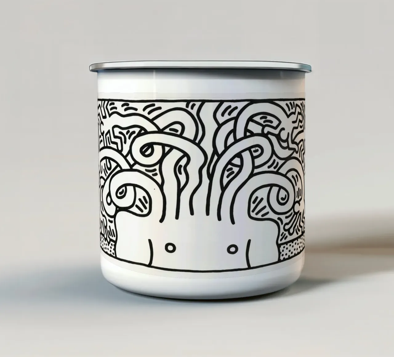 Stampa pop di Keith Haring Medusa Head tazza in smalto da ClubArt