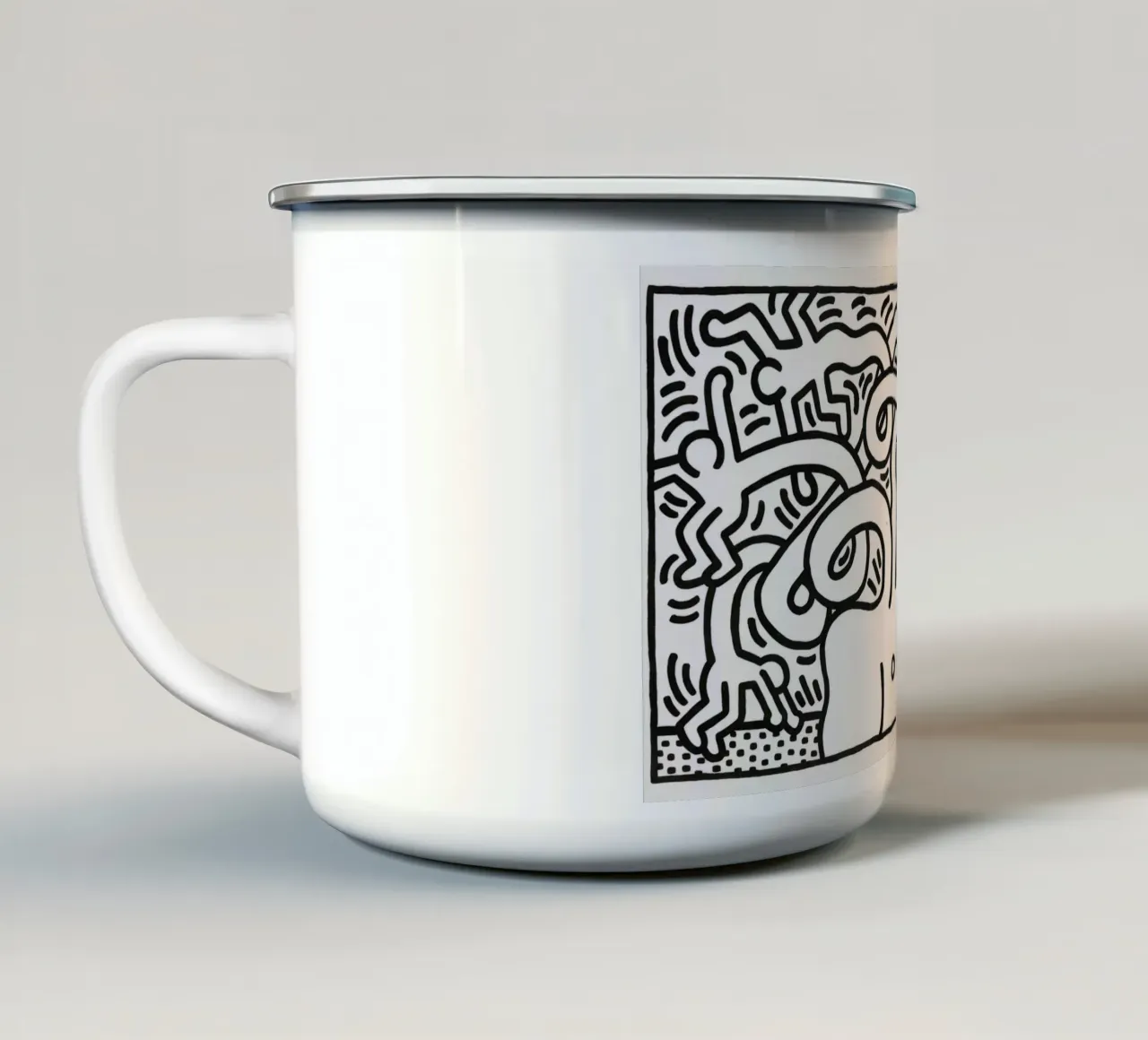 Stampa pop di Keith Haring Medusa Head tazza in smalto da ClubArt