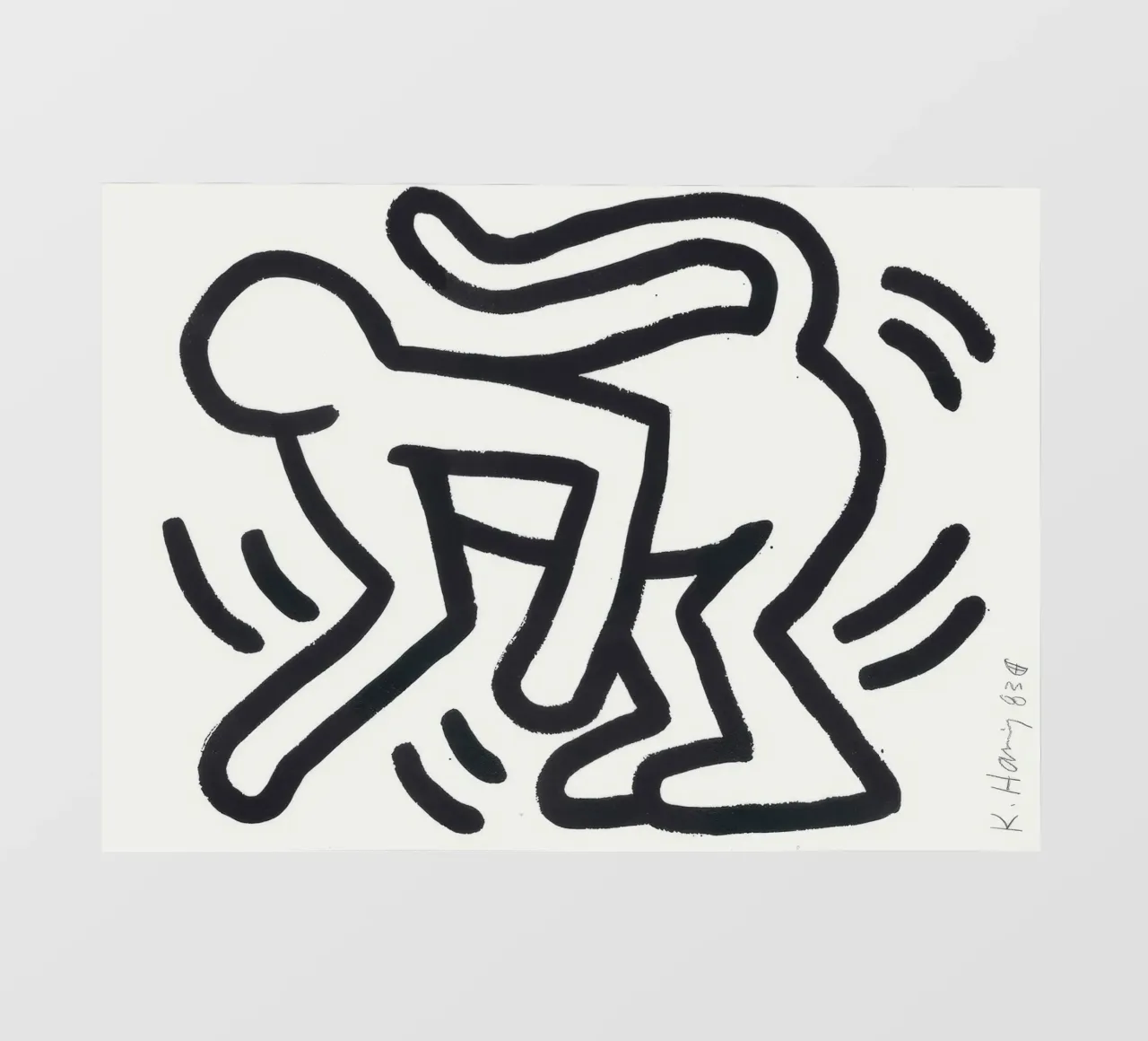 Stampa pop art di Keith Haring Monkey Man telo in pvc da ClubArt