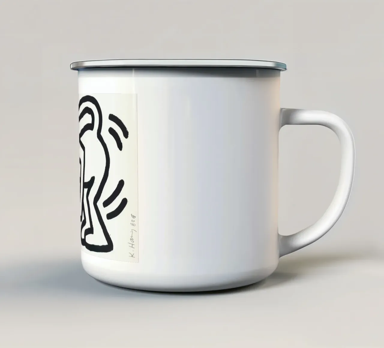 Stampa pop art di Keith Haring Monkey Man tazza in smalto da ClubArt