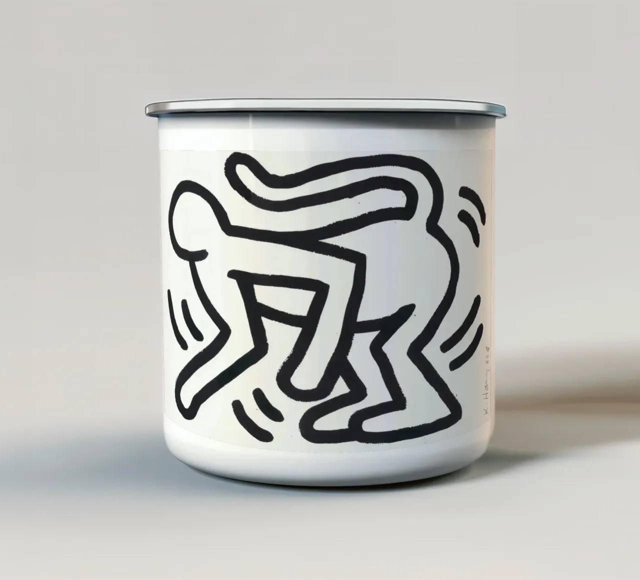 Stampa pop art di Keith Haring Monkey Man tazza in smalto da ClubArt