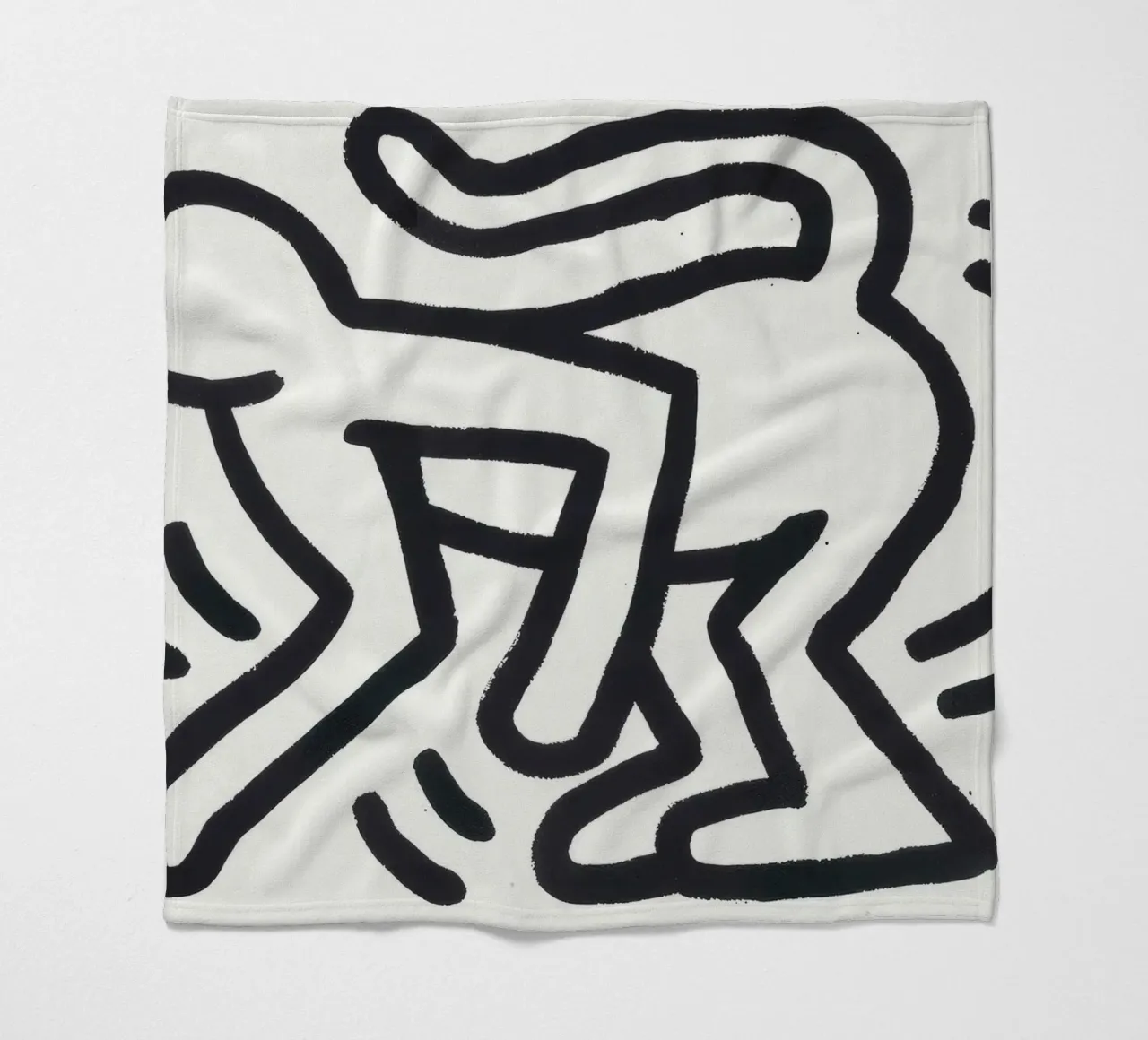 Stampa pop art di Keith Haring Monkey Man coperta in pile da ClubArt