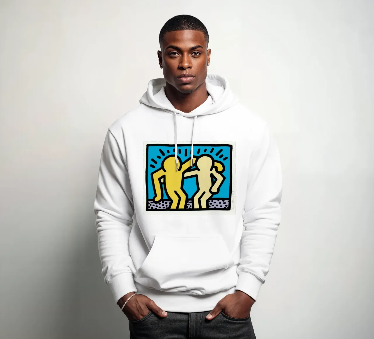 Keith Haring Pop Shop Amicizia Pop Art felpa con cappuccio da ClubArt