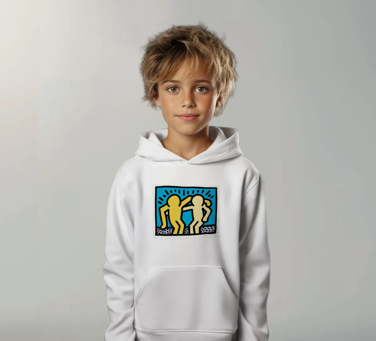 Keith Haring Pop Shop Amicizia Pop Art felpa bambino con cappuccio da ClubArt