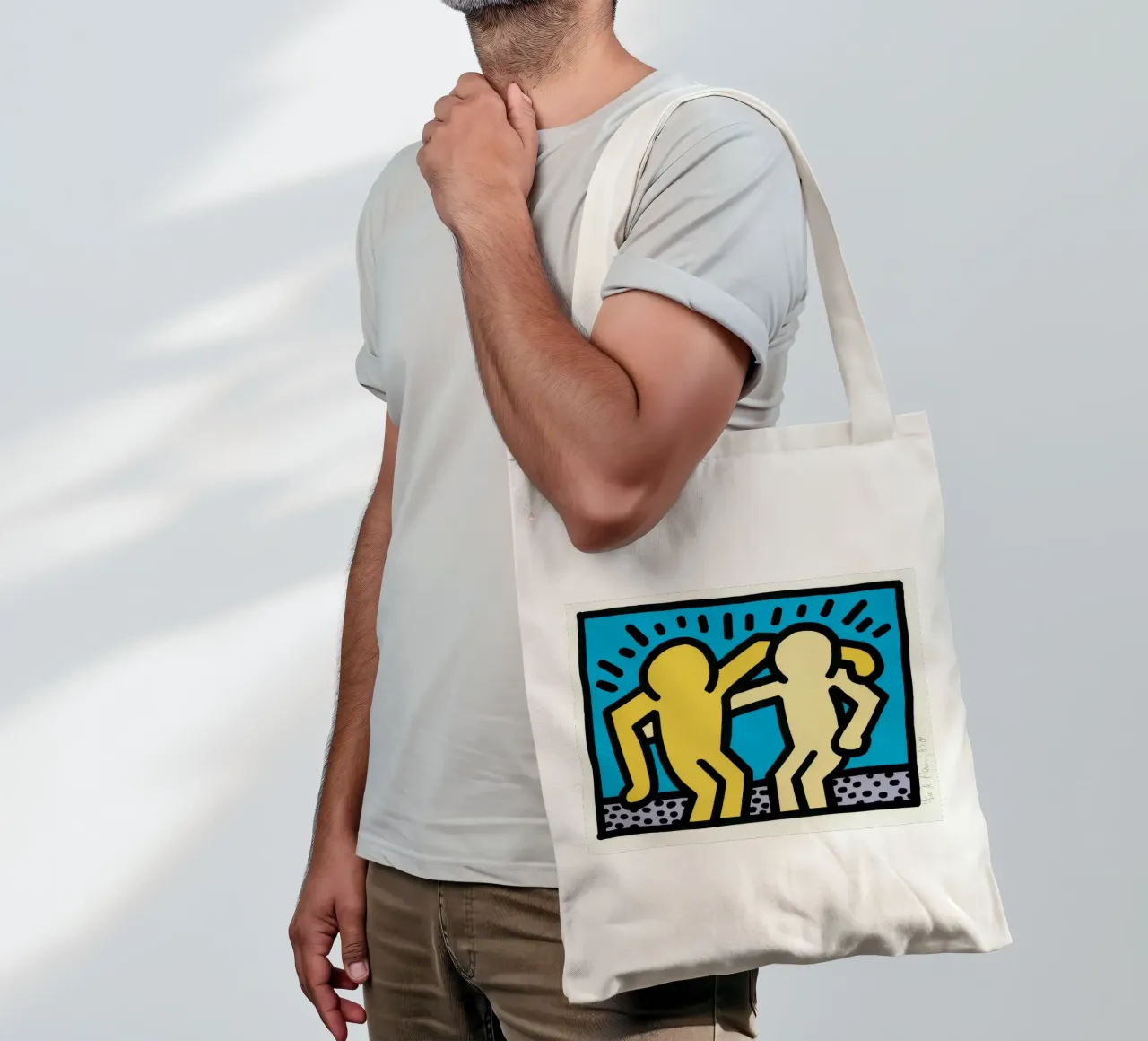 Keith Haring Pop Shop Amicizia Pop Art borsa in juta da ClubArt