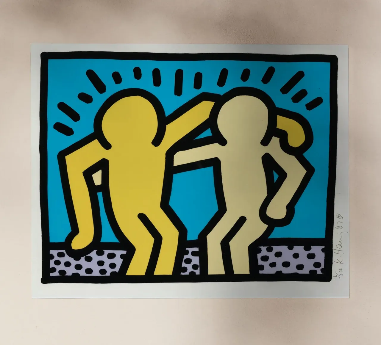 Keith Haring Pop Shop Amicizia Pop Art pellicola backlit da ClubArt