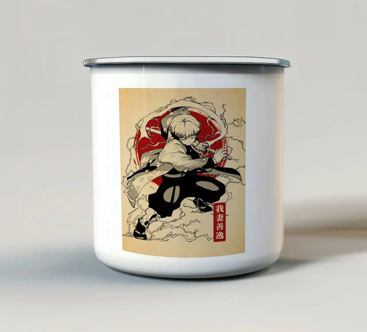 Sanemi Kimetsu No Yaiba Azione tazza in smalto da igoshartwrks