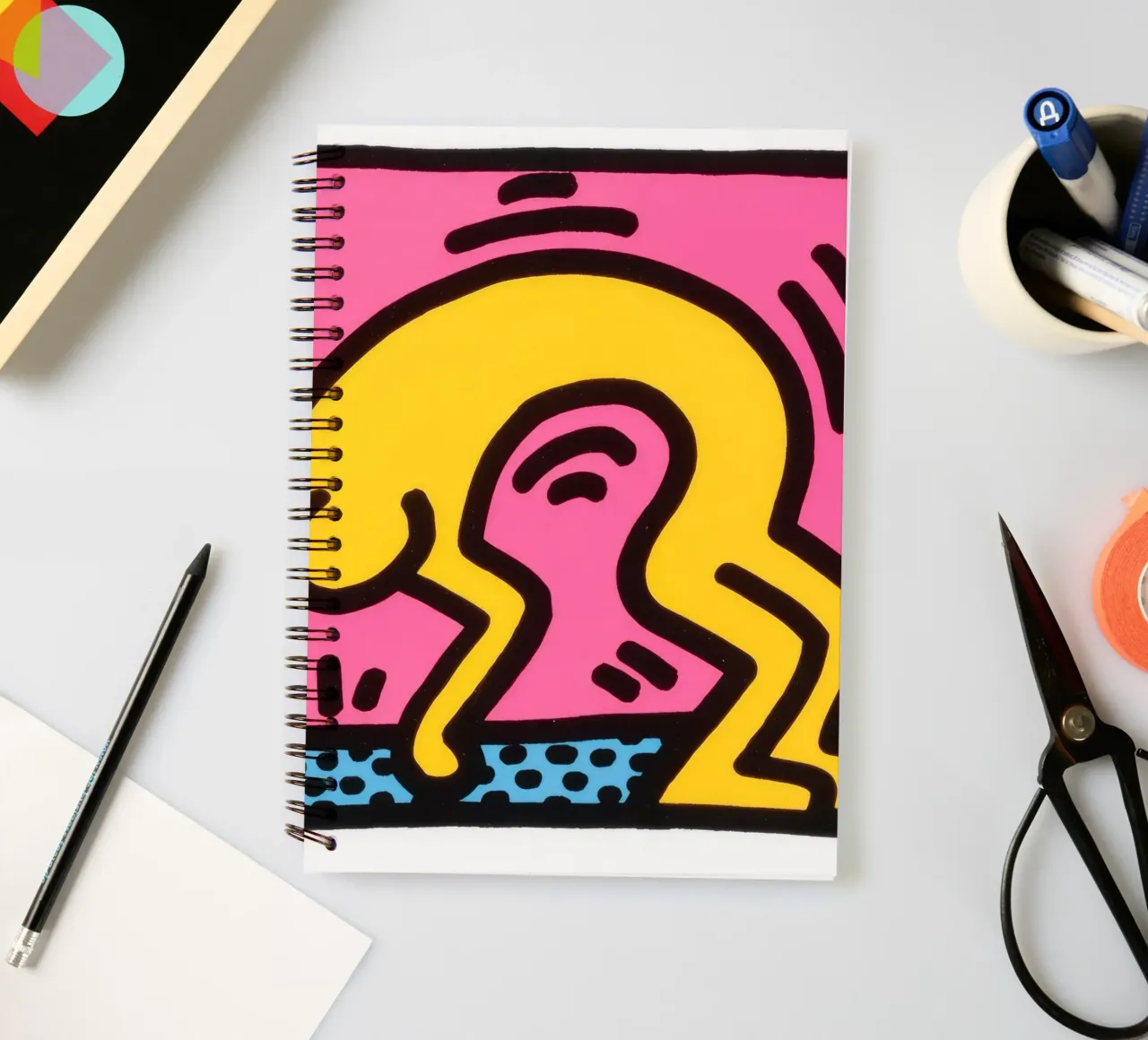 Keith Haring Pop Shop II Pop Art Print spiral notebook by ClubArt