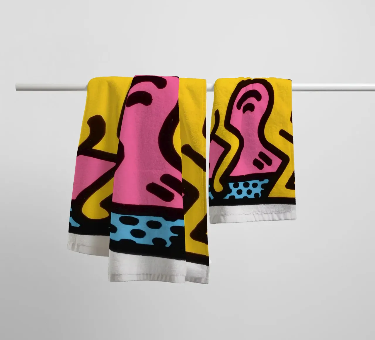 Stampa pop art di Keith Haring Pop Shop II asciugamano da bagno da ClubArt