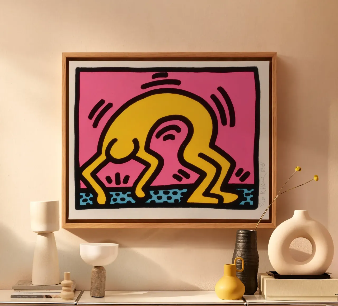 Keith Haring Pop Shop II Pop Art Print canvas with Floater frame by ClubArt