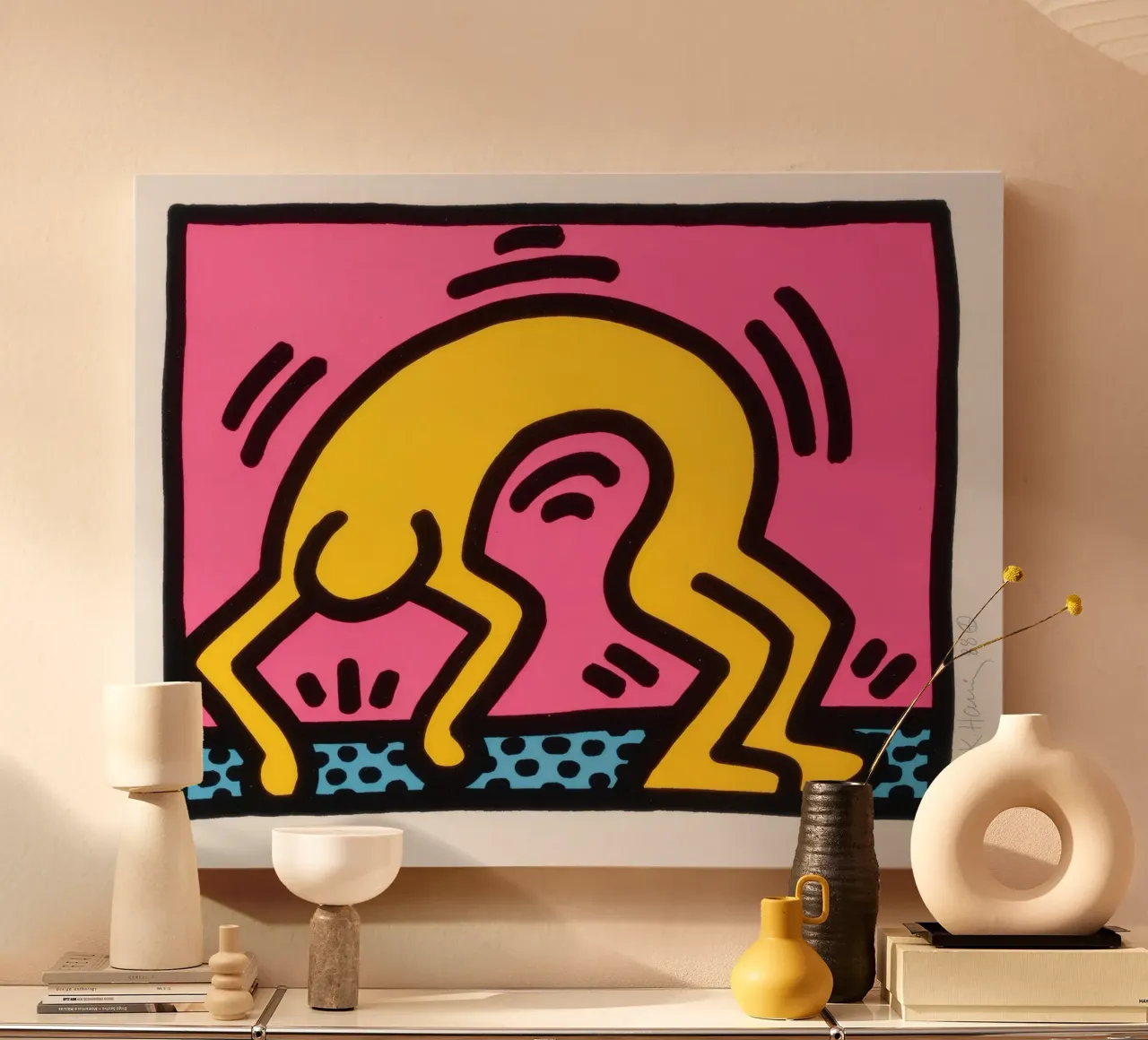 Keith Haring Pop Shop II Pop Art Print canvas with Floater frame by ClubArt