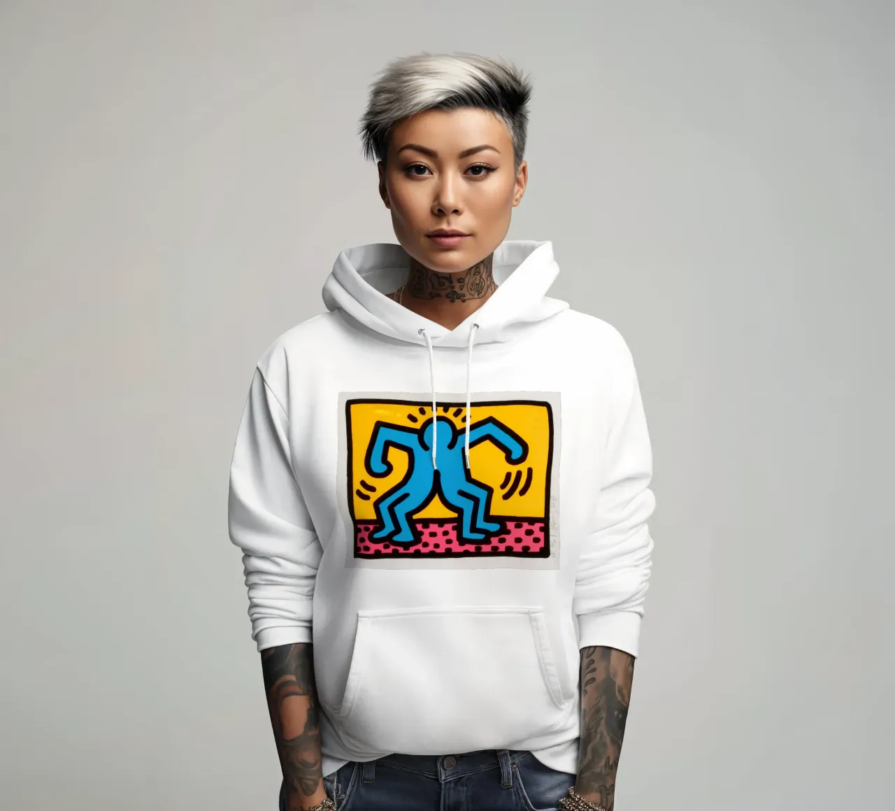 Keith Haring Pop Shop II Danza Pop Art felpa con cappuccio da ClubArt
