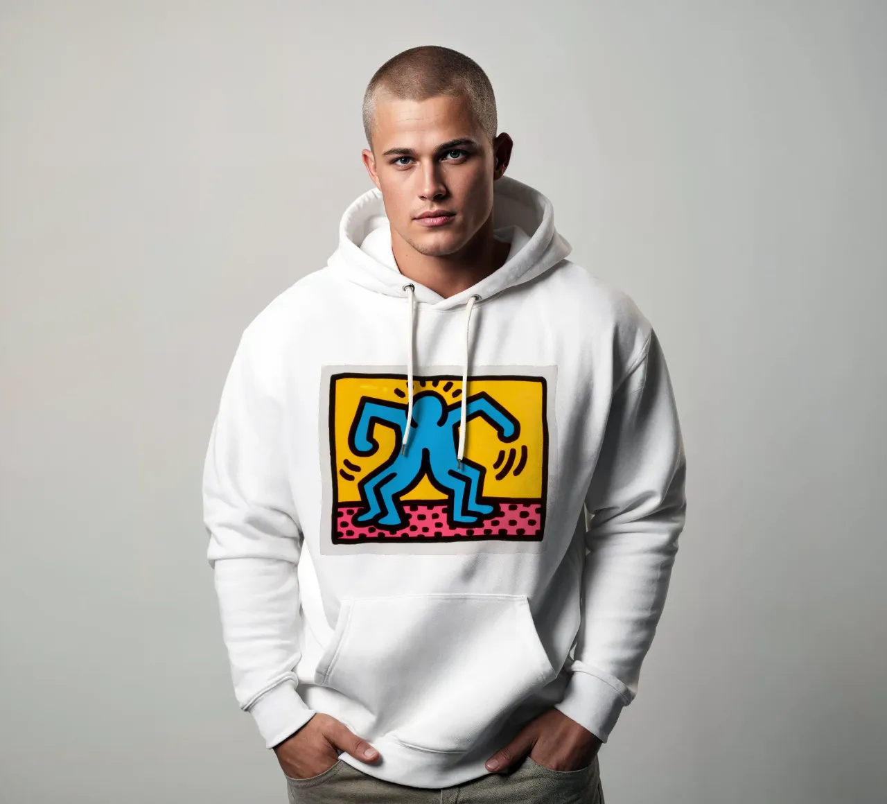 Keith Haring Pop Shop II Danza Pop Art felpa con cappuccio da ClubArt