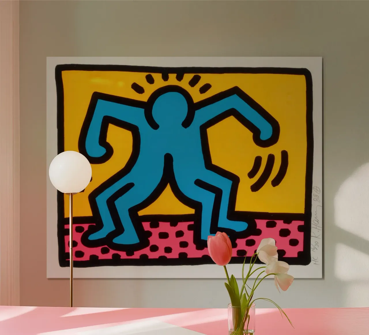 Keith Haring Pop Shop II Danza Pop Art poster con telaio in plastica da ClubArt