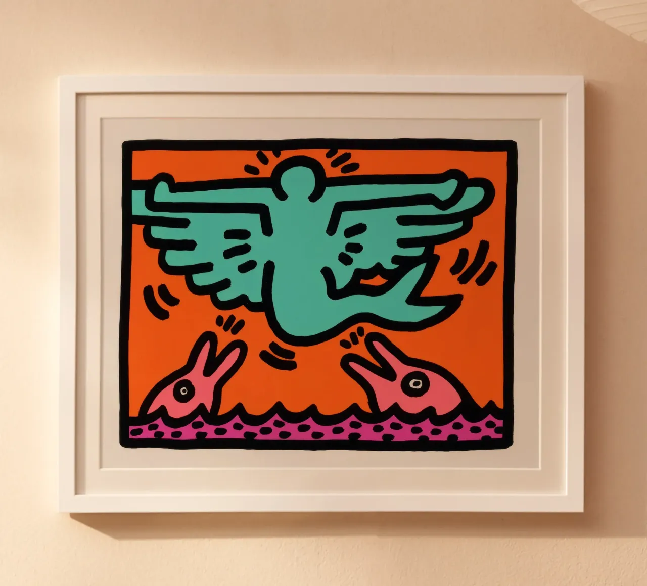 Keith Haring Pop Shop V Figura Volante Poster poster con telaio in plastica da ClubArt