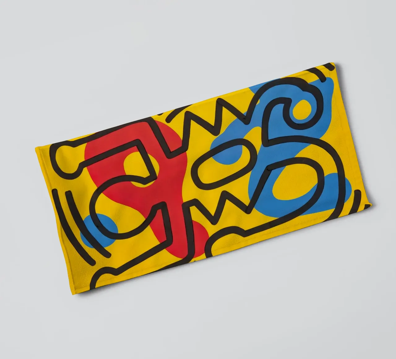 Keith Haring Untitled Abstract Pop Art towel by ClubArt