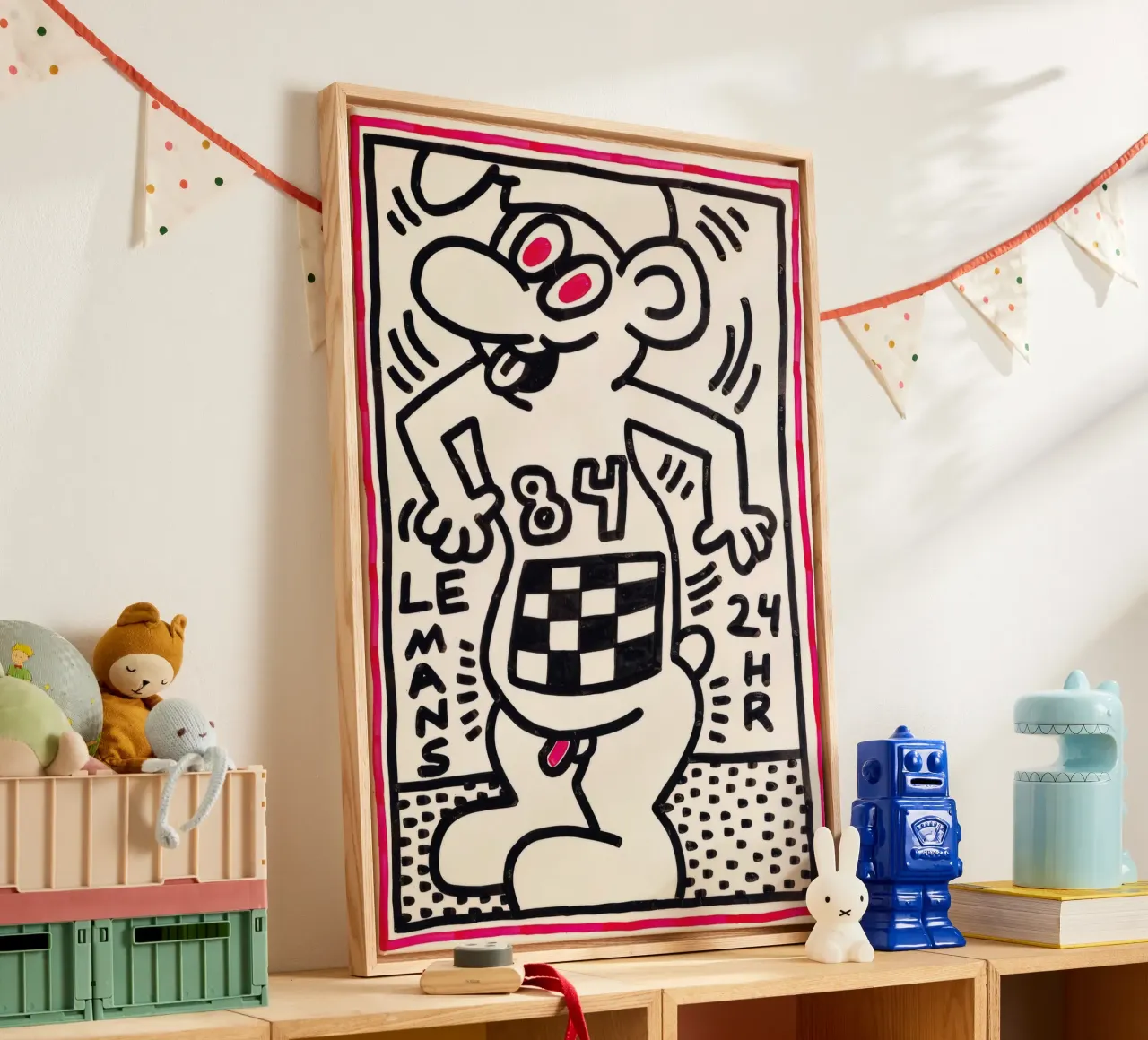 Keith Haring Le Mans 24h Pop Art Print canvas met Baklijst van ClubArt