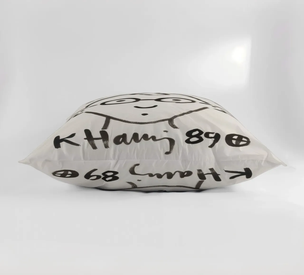 Keith Haring Self-Portrait Line Art Print decorative cushion by ClubArt