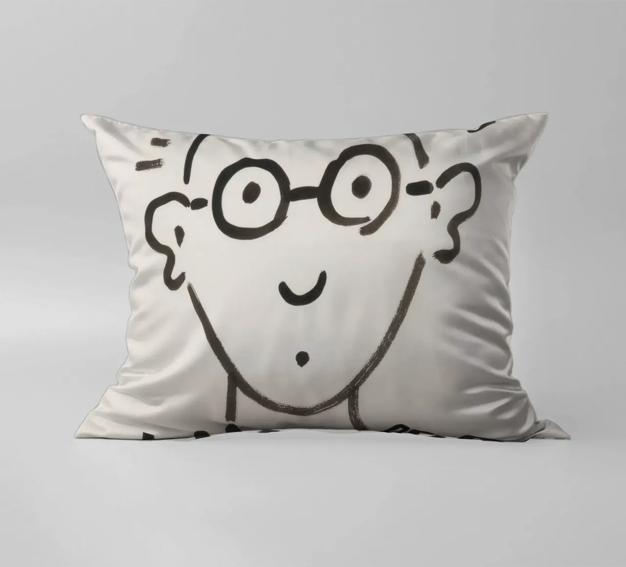 Keith Haring Self-Portrait Line Art Print decorative cushion by ClubArt