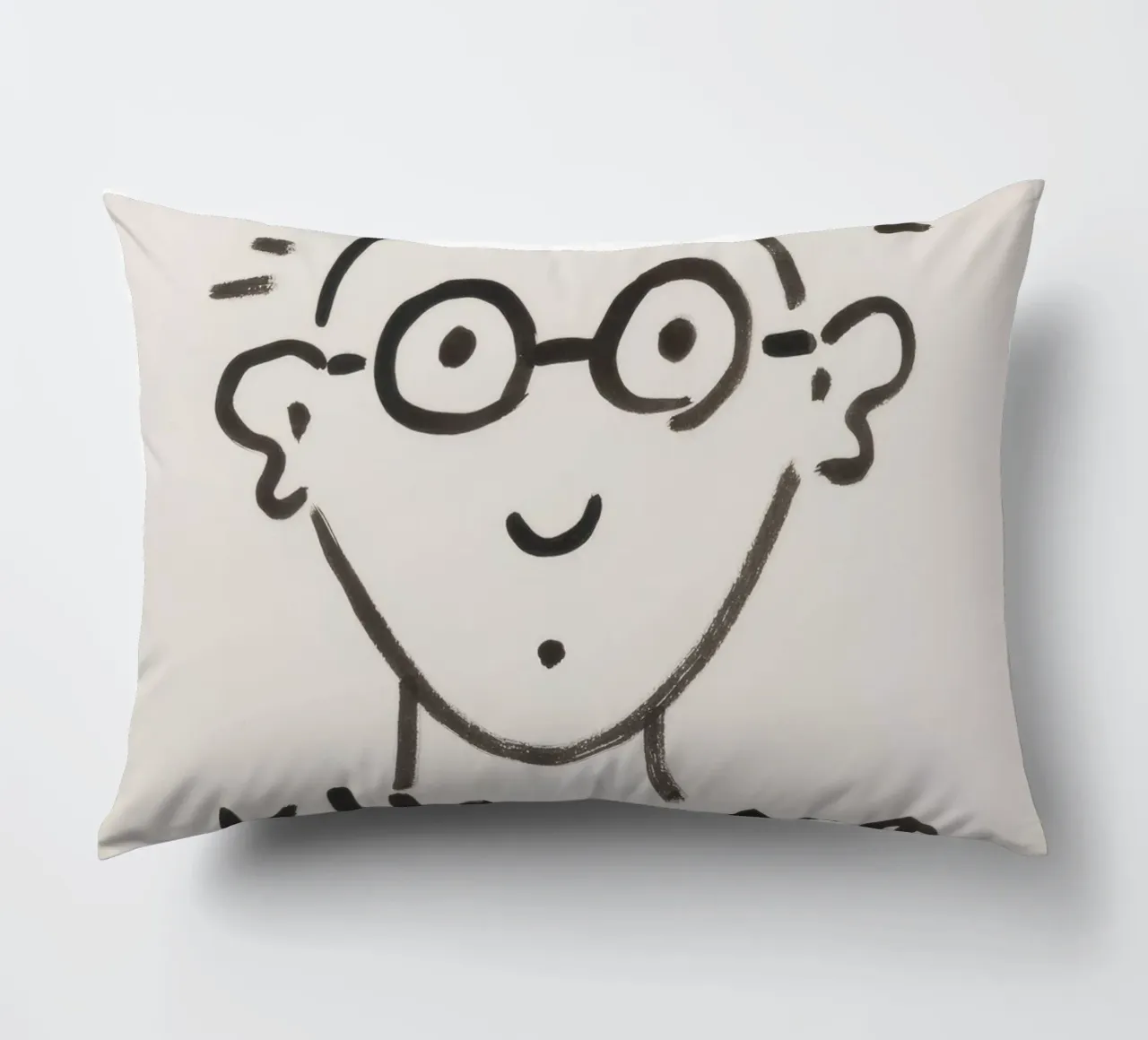 Keith Haring Self-Portrait Line Art Print decorative cushion by ClubArt