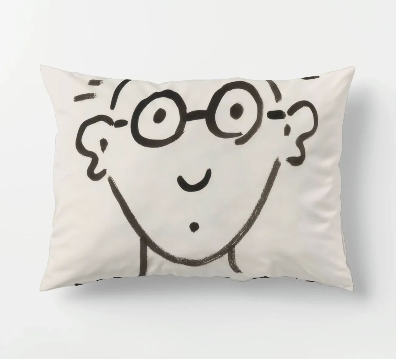 Keith Haring Self-Portrait Line Art Print decorative cushion by ClubArt