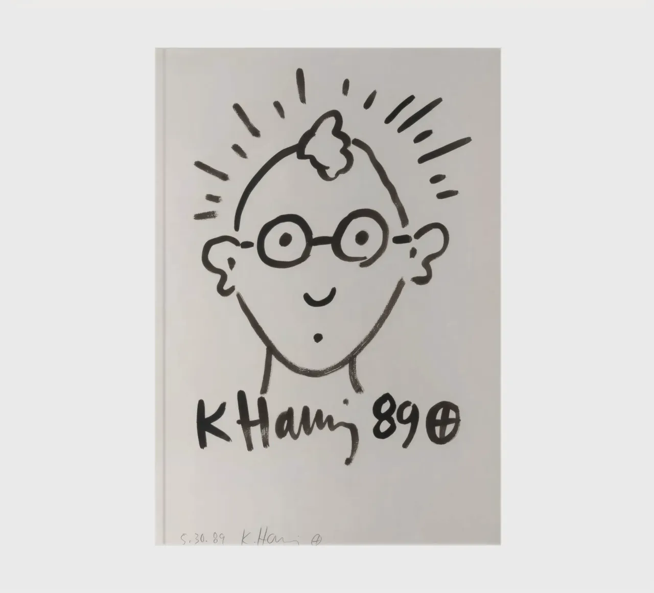 Keith Haring Self-Portrait Line Art Print notebook by ClubArt