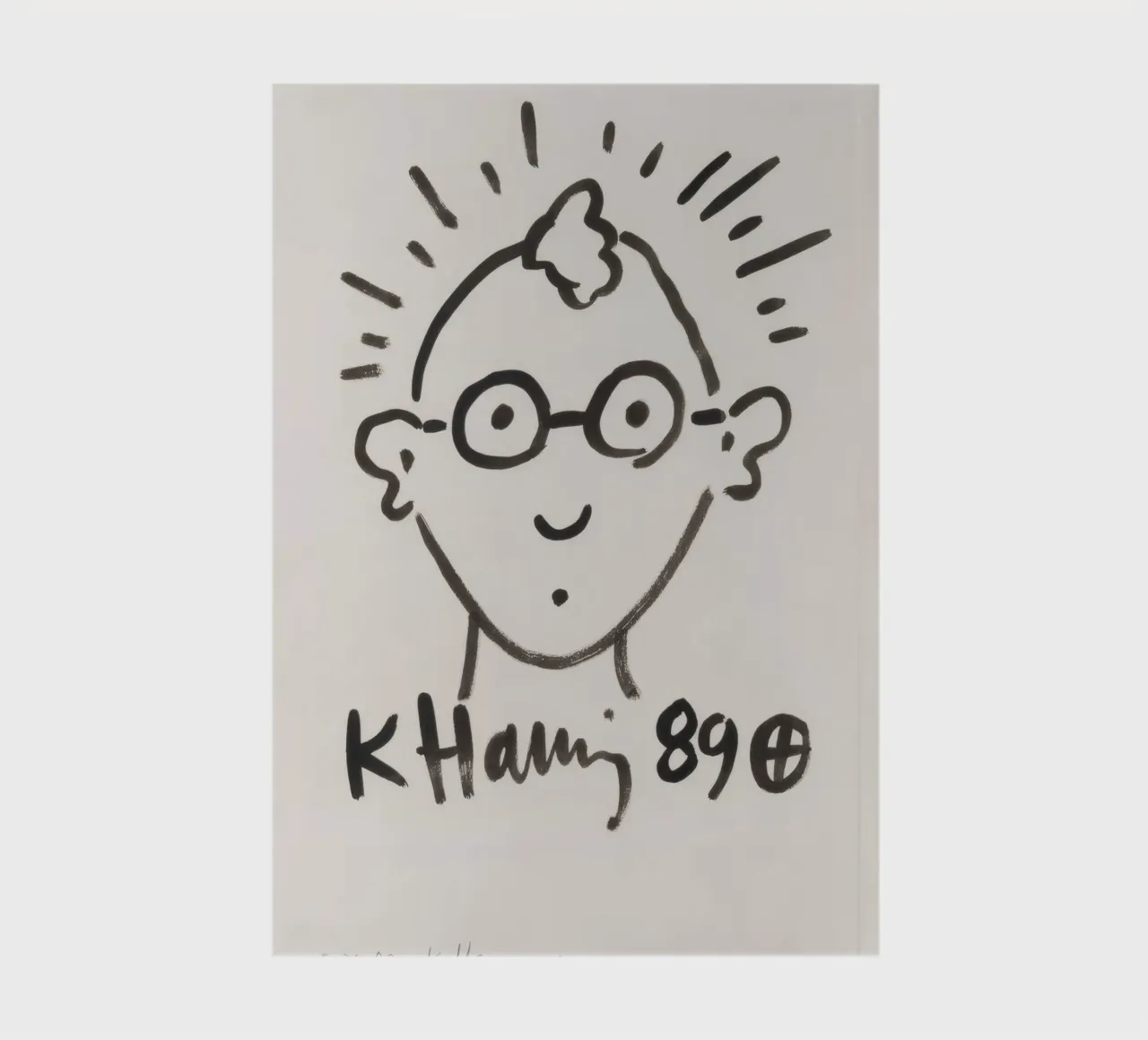 Keith Haring Self-Portrait Line Art Print notebook by ClubArt
