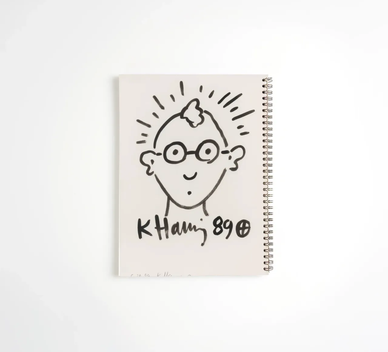 Keith Haring Self-Portrait Line Art Print spiral notebook by ClubArt