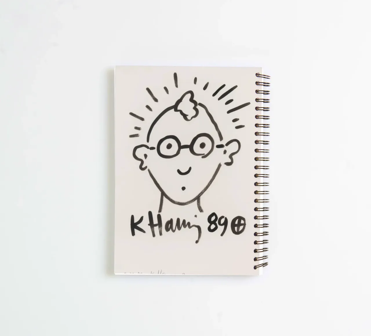 Keith Haring Self-Portrait Line Art Print spiral notebook by ClubArt