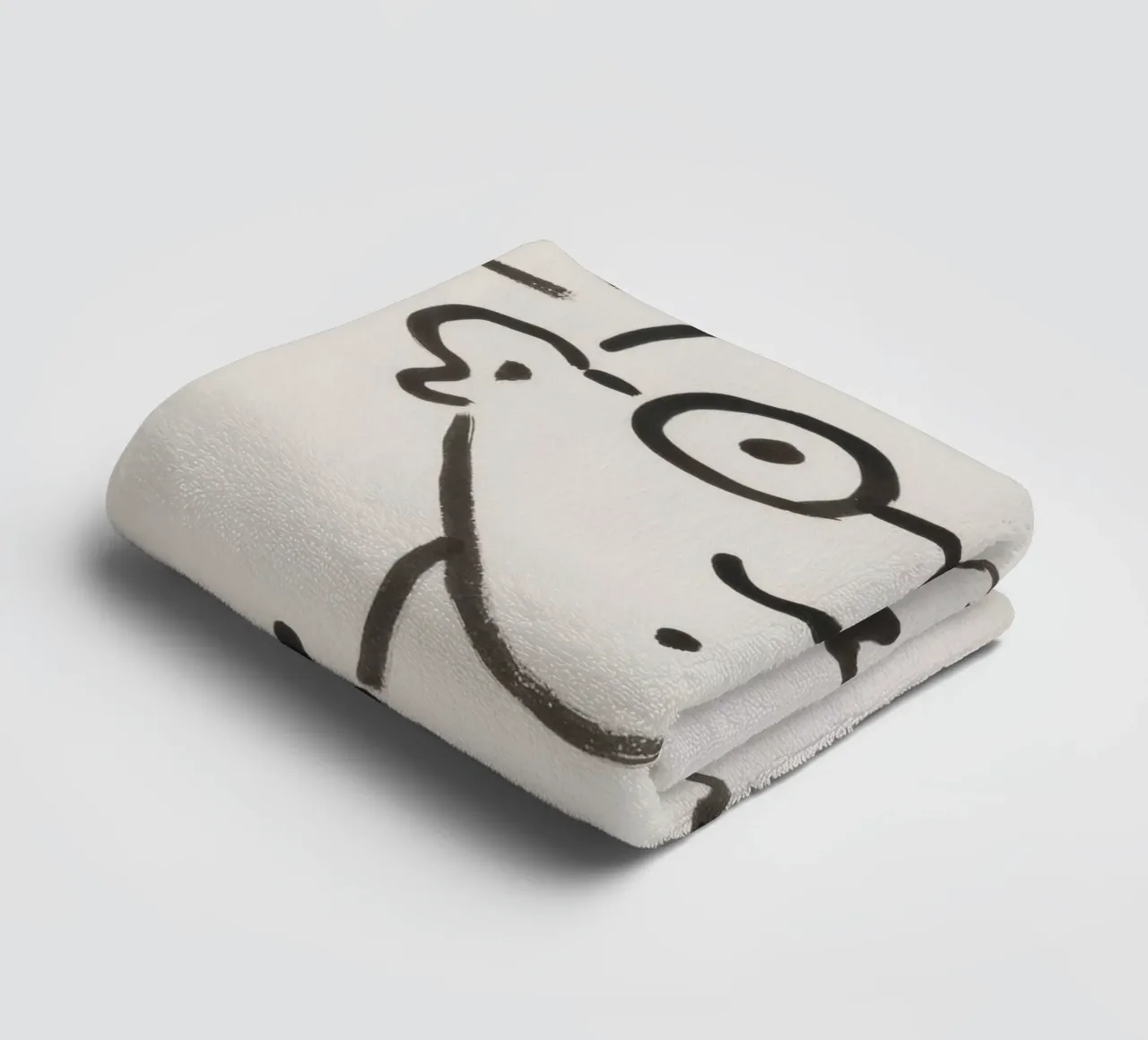 Keith Haring Self-Portrait Line Art Print towel by ClubArt