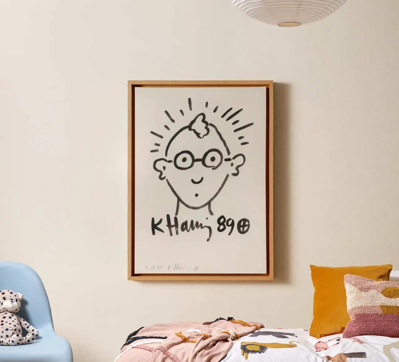 Keith Haring Self-Portrait Line Art Print canvas by ClubArt