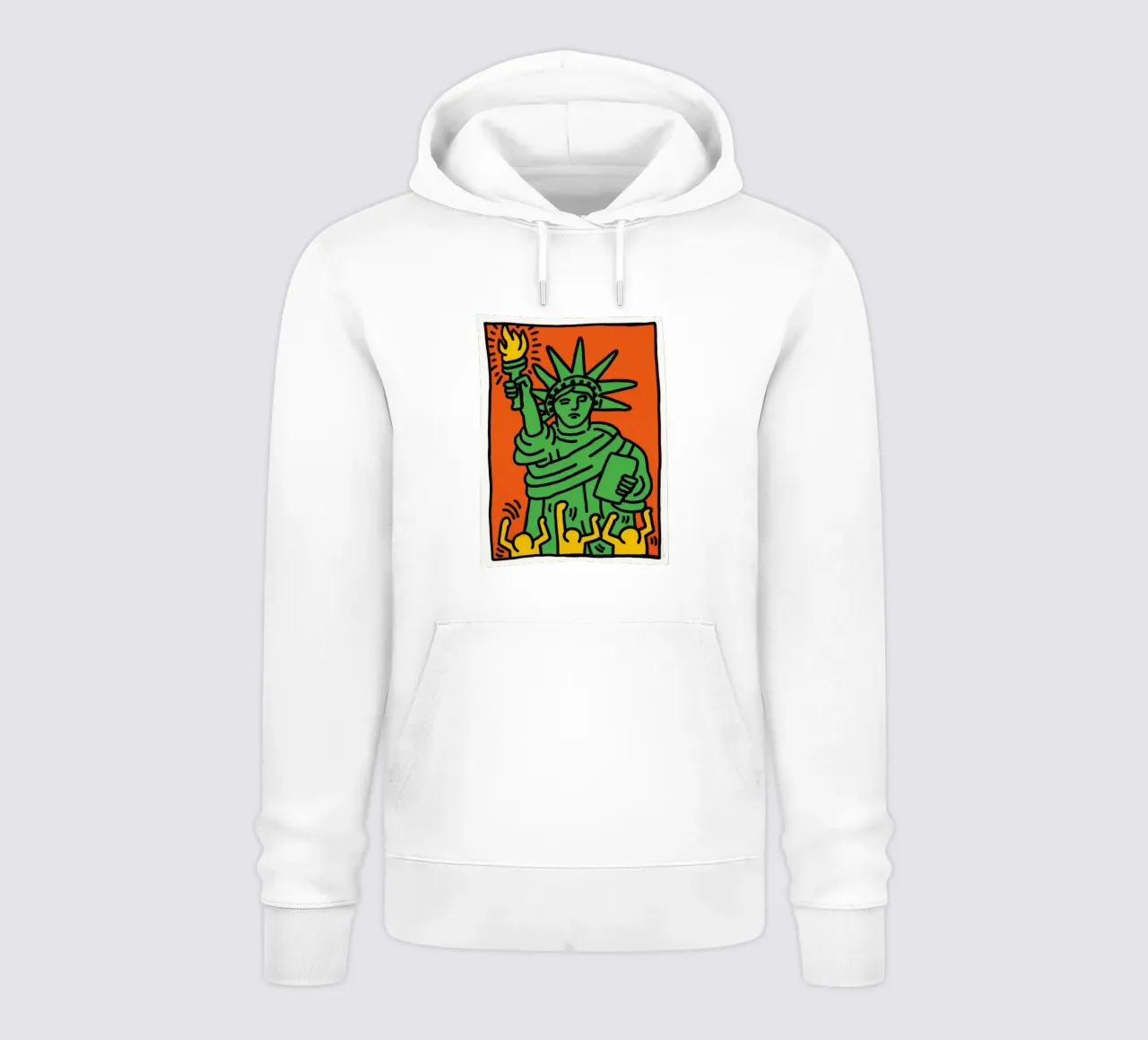 Keith Haring Statua della Libertà Pop Art felpa con cappuccio da ClubArt