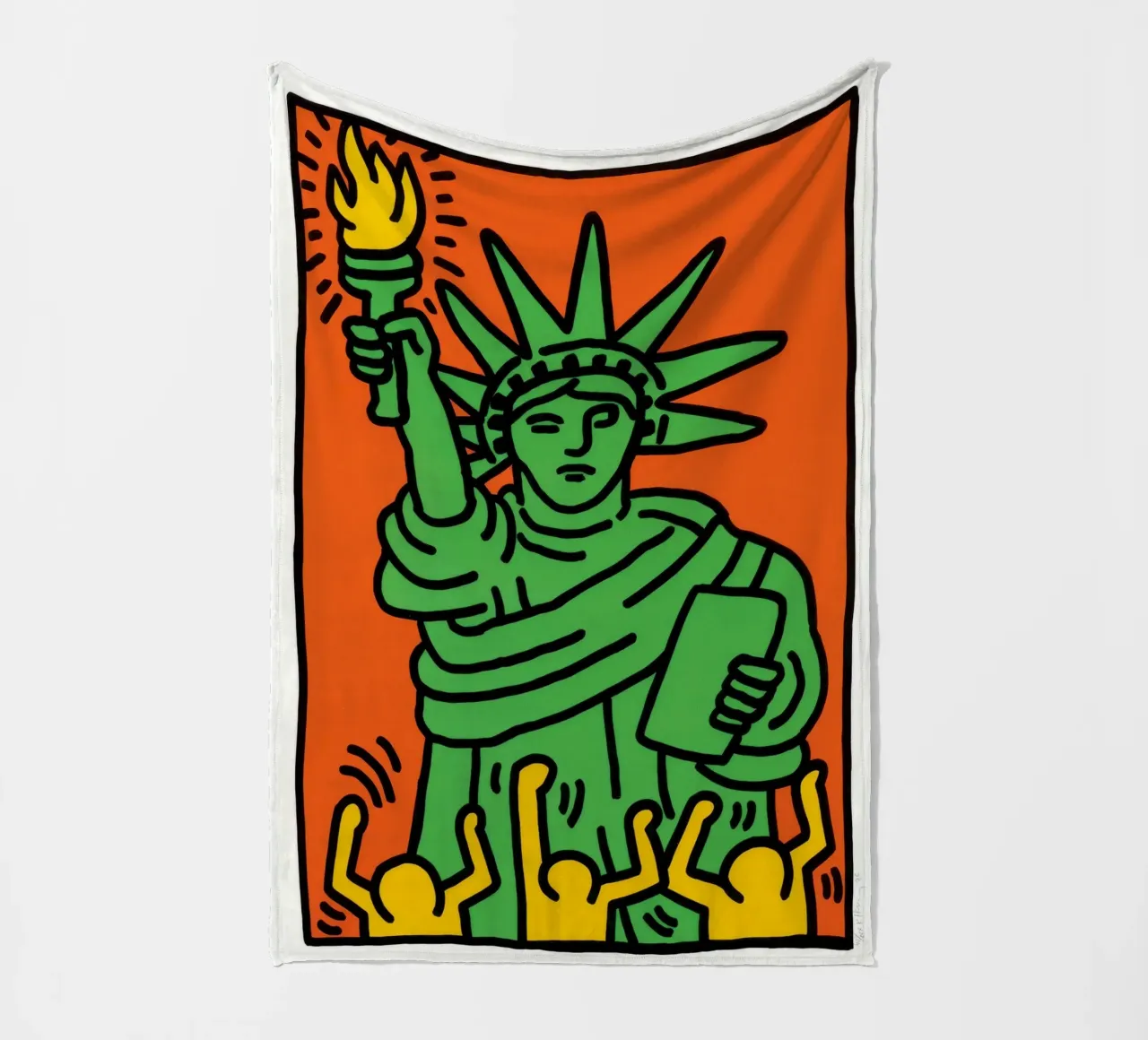 Keith Haring Statua della Libertà Pop Art coperta in pile da ClubArt