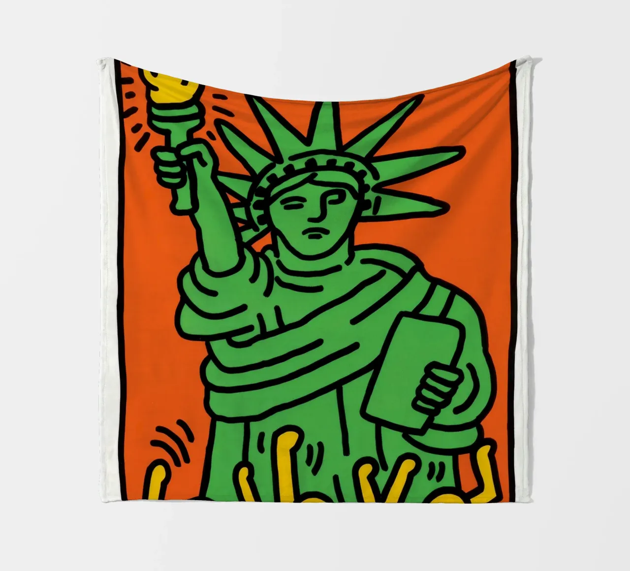 Keith Haring Statua della Libertà Pop Art coperta in pile da ClubArt