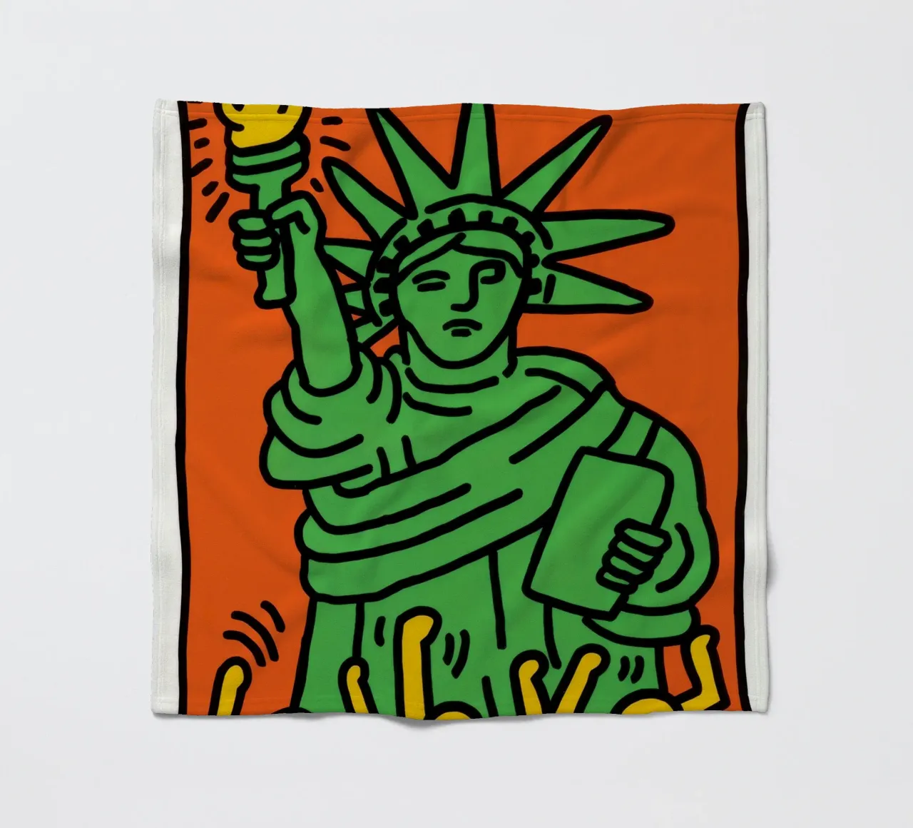 Keith Haring Statua della Libertà Pop Art coperta in pile da ClubArt