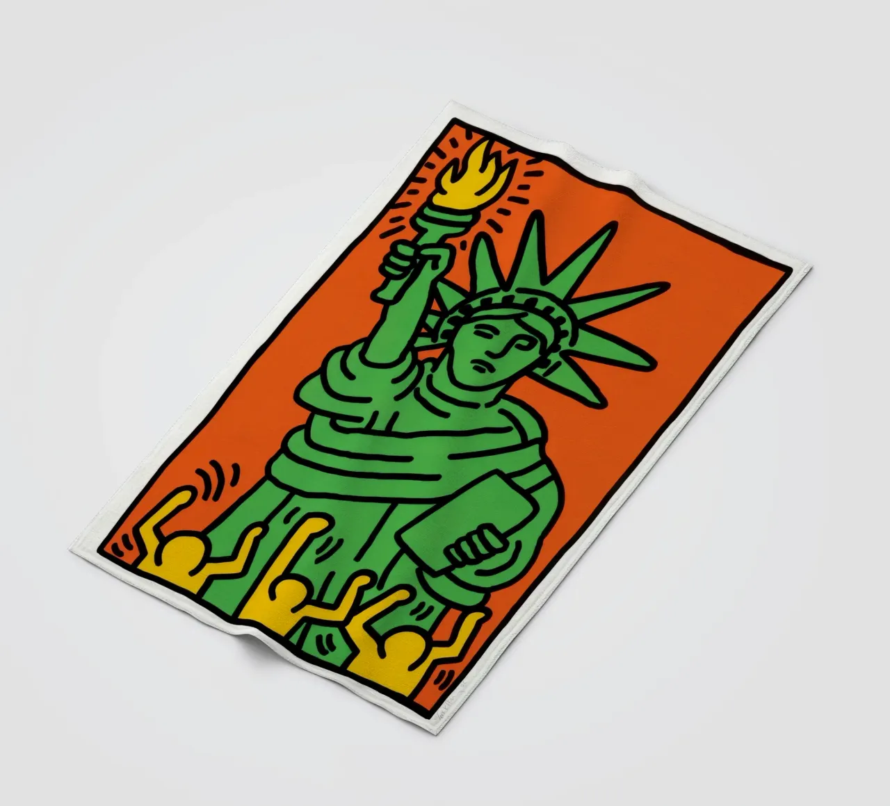 Keith Haring Statua della Libertà Pop Art coperta in pile da ClubArt