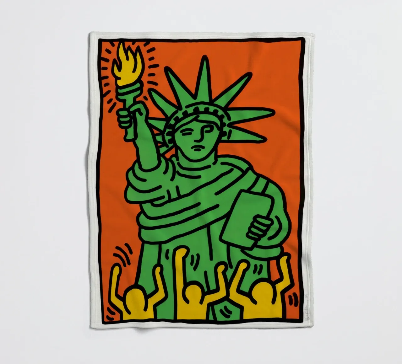 Keith Haring Statua della Libertà Pop Art coperta in pile da ClubArt