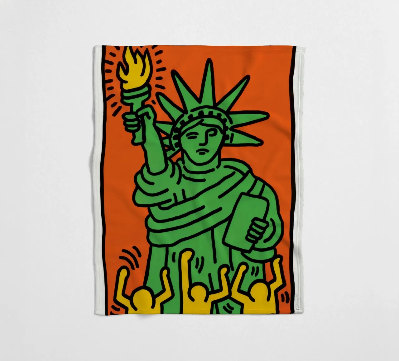 Keith Haring Statua della Libertà Pop Art coperta in pile da ClubArt