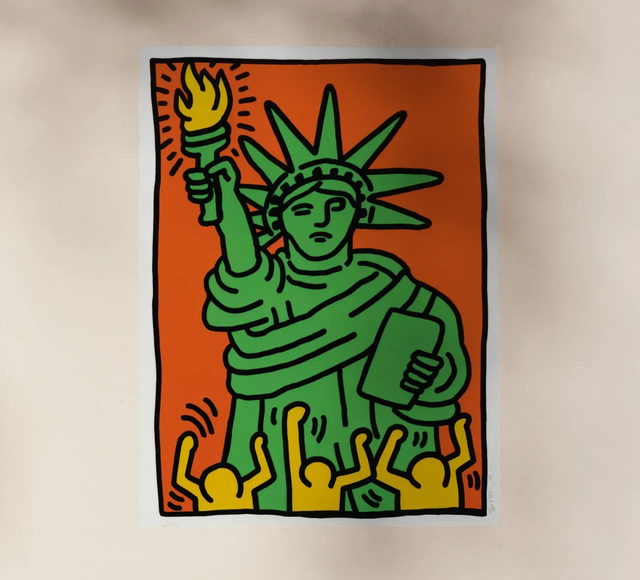 Keith Haring Statua della Libertà Pop Art pellicola backlit da ClubArt