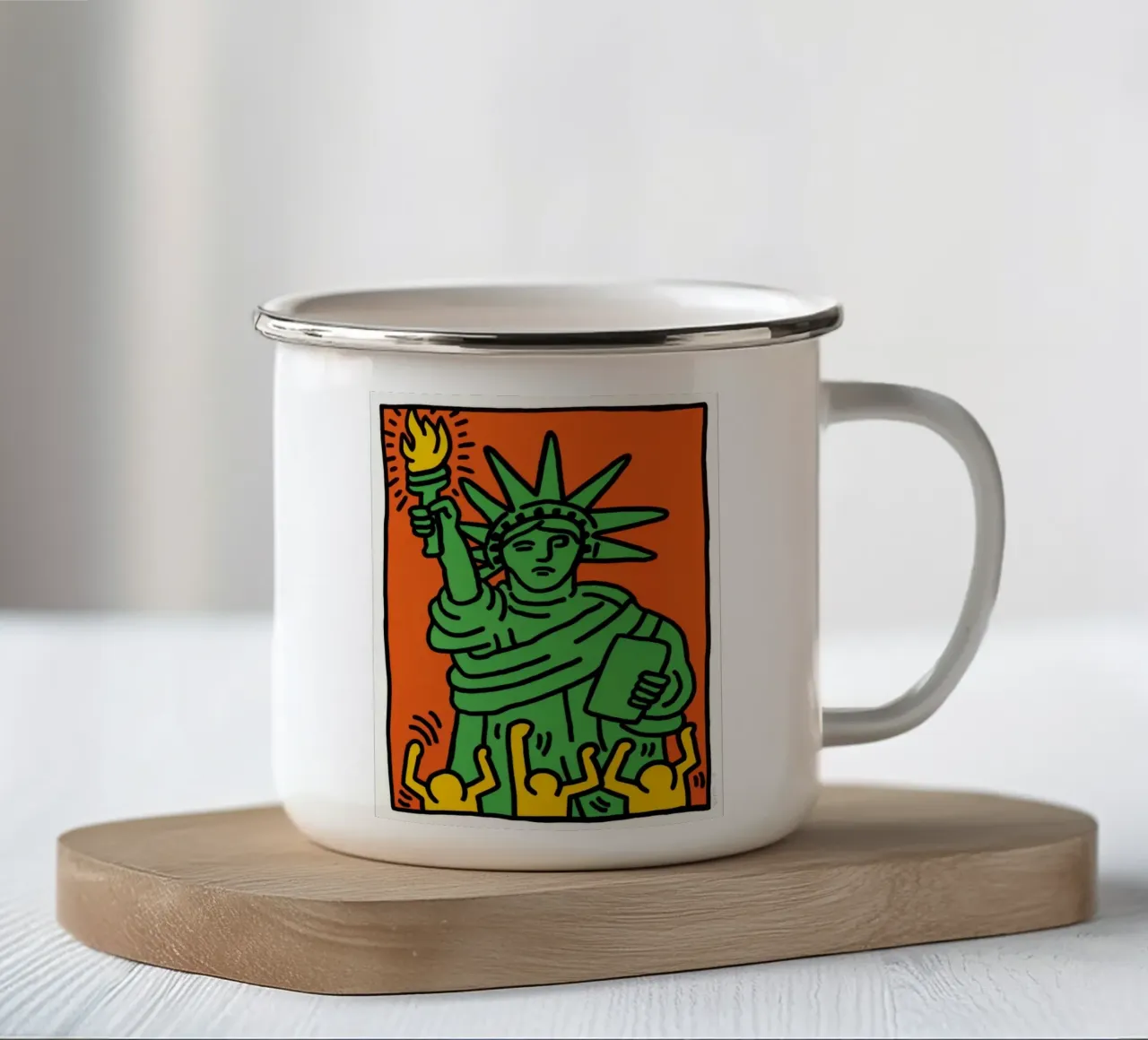 Keith Haring Statua della Libertà Pop Art tazza in smalto da ClubArt
