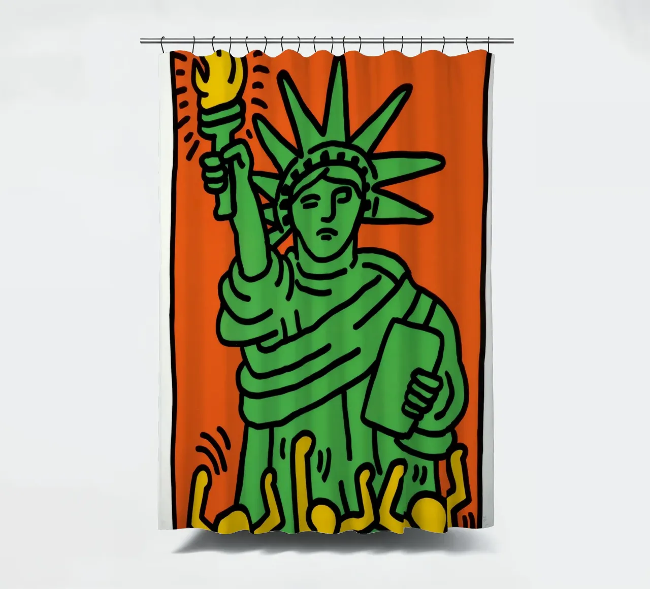Keith Haring Statua della Libertà Pop Art tenda da doccia da ClubArt