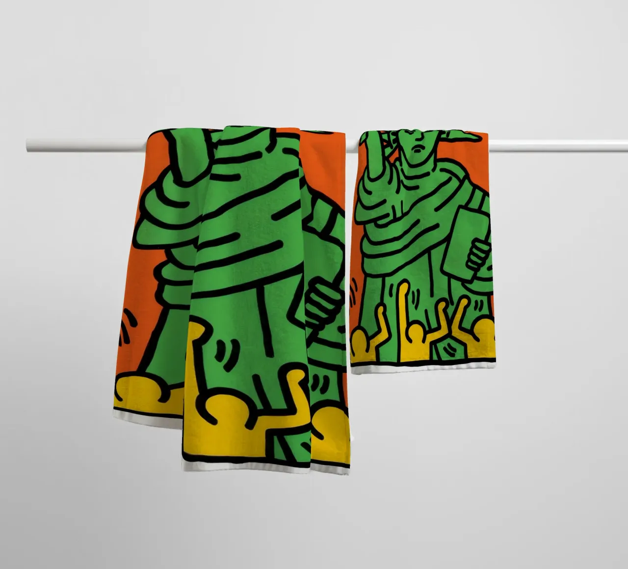 Keith Haring Statua della Libertà Pop Art asciugamano da bagno da ClubArt