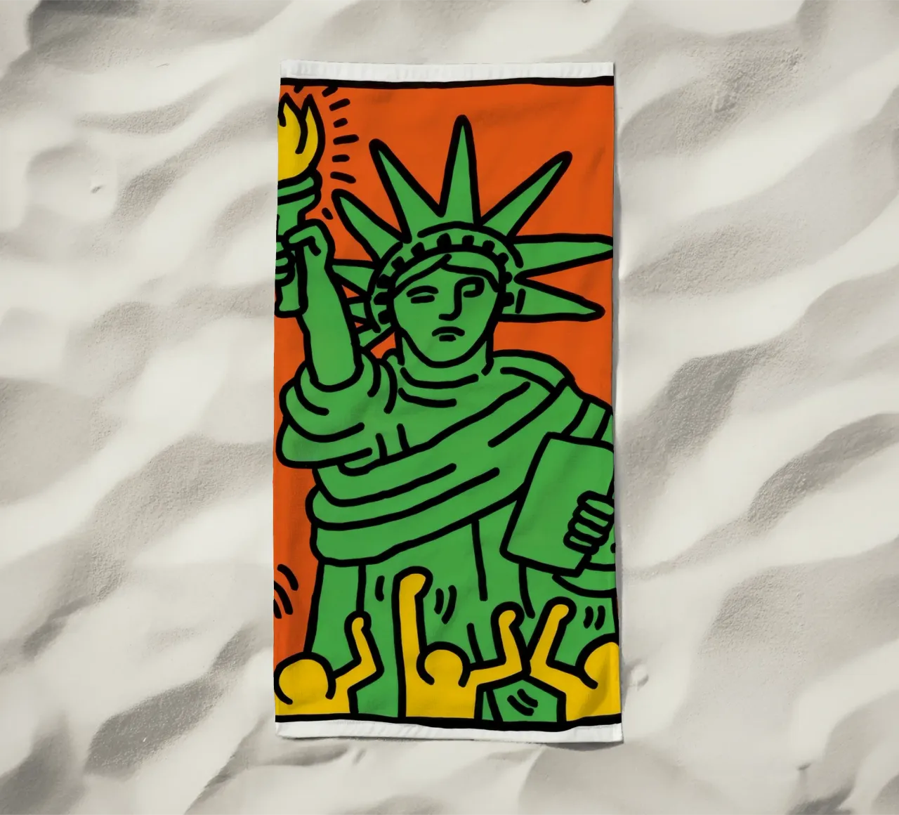 Keith Haring Statua della Libertà Pop Art telo mare da ClubArt