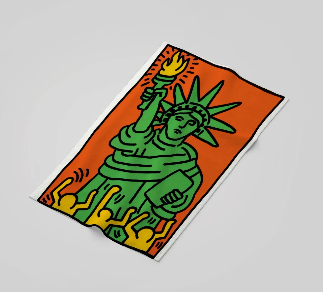 Keith Haring Statua della Libertà Pop Art telo mare da ClubArt